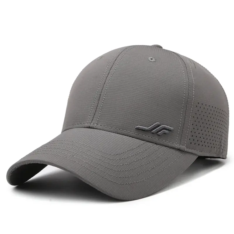 Gray Unisex Baseball Cap with Logo - Image 3