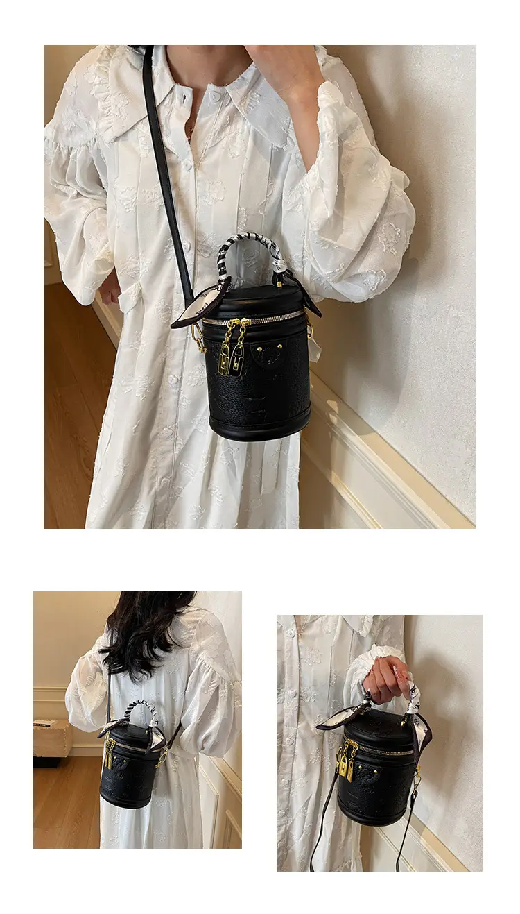 Women's New Style Mini Crossbody Bag Brown Beige Gold Accents — feature 10