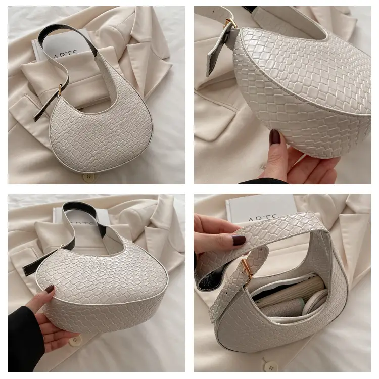 Retro Woven Crescent Shoulder Bag Women Maroon 2025 — feature 8