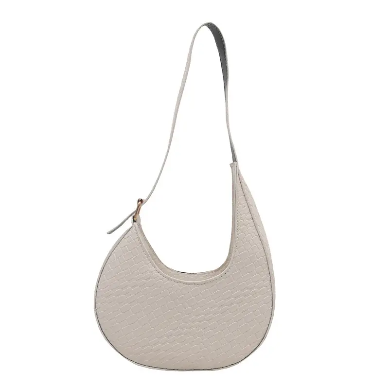 Retro Woven Crescent Shoulder Bag Women Maroon 2025 - Image 5
