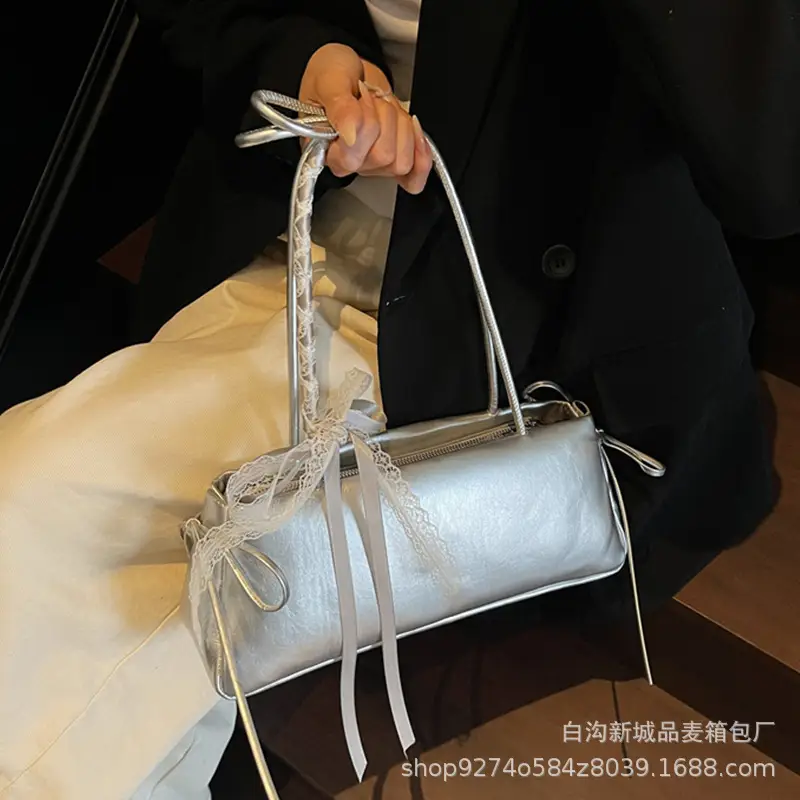 Silver One-shoulder Handbag for Women - Image 9