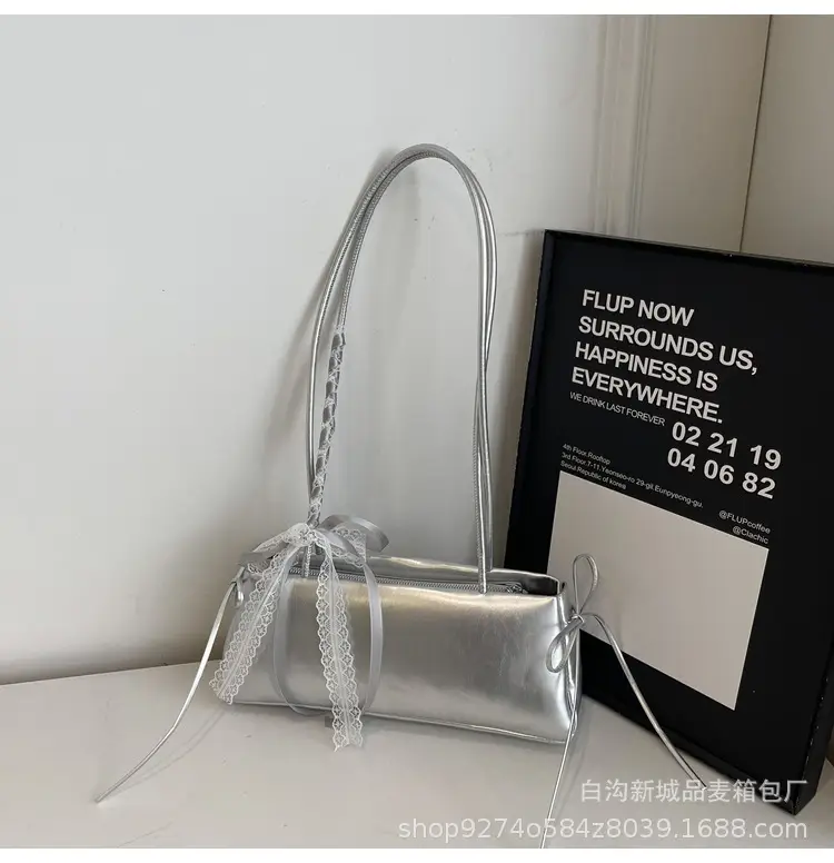 Silver One-shoulder Handbag for Women - Image 5