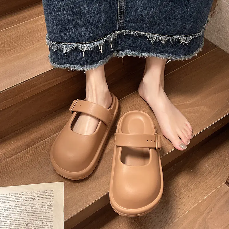 Women Mary Jane Sandals Black Slipper Summer - Image 3
