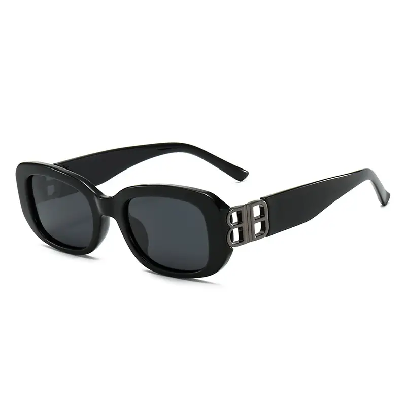 Women Square Frame Polarized Sunglasses Black