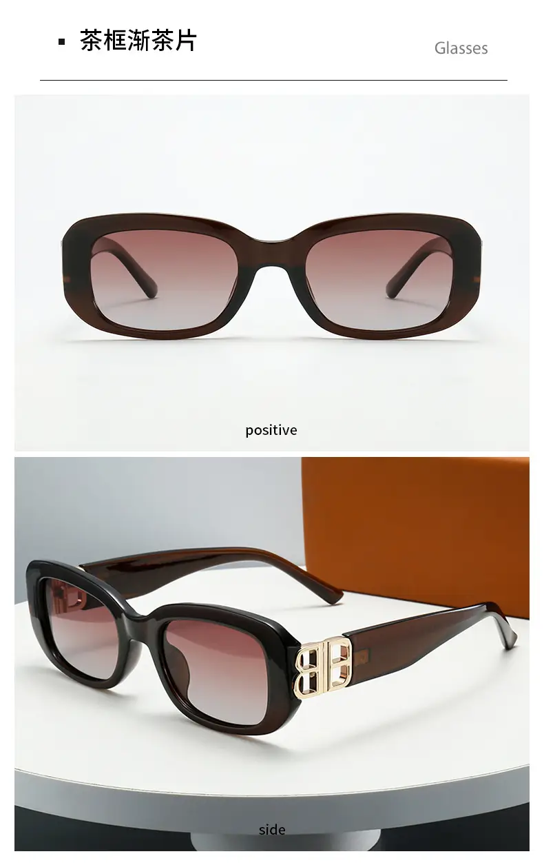 Women Square Frame Polarized Sunglasses Black — feature 12