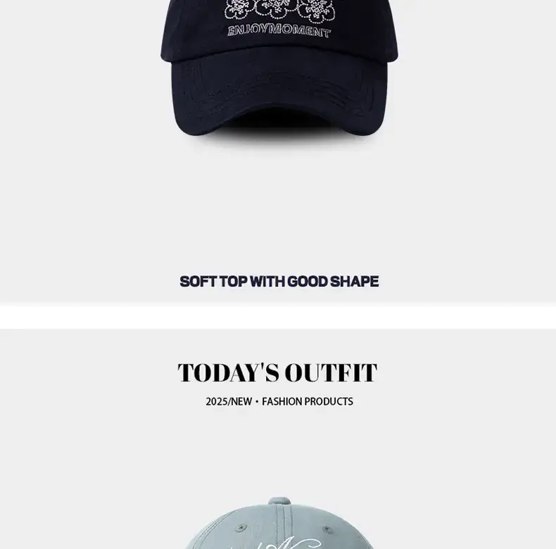 2025 New Retro Embroidered Flower Letter Baseball Hat Women's Spring and Summer Casual Easiest for Match Face Showing Small Duck Tongue Hat Men — feature 10