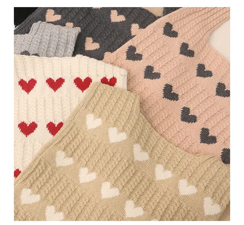 Knitted Heart Tote Bag Large Capacity Women's Shoulder Bag — feature 12