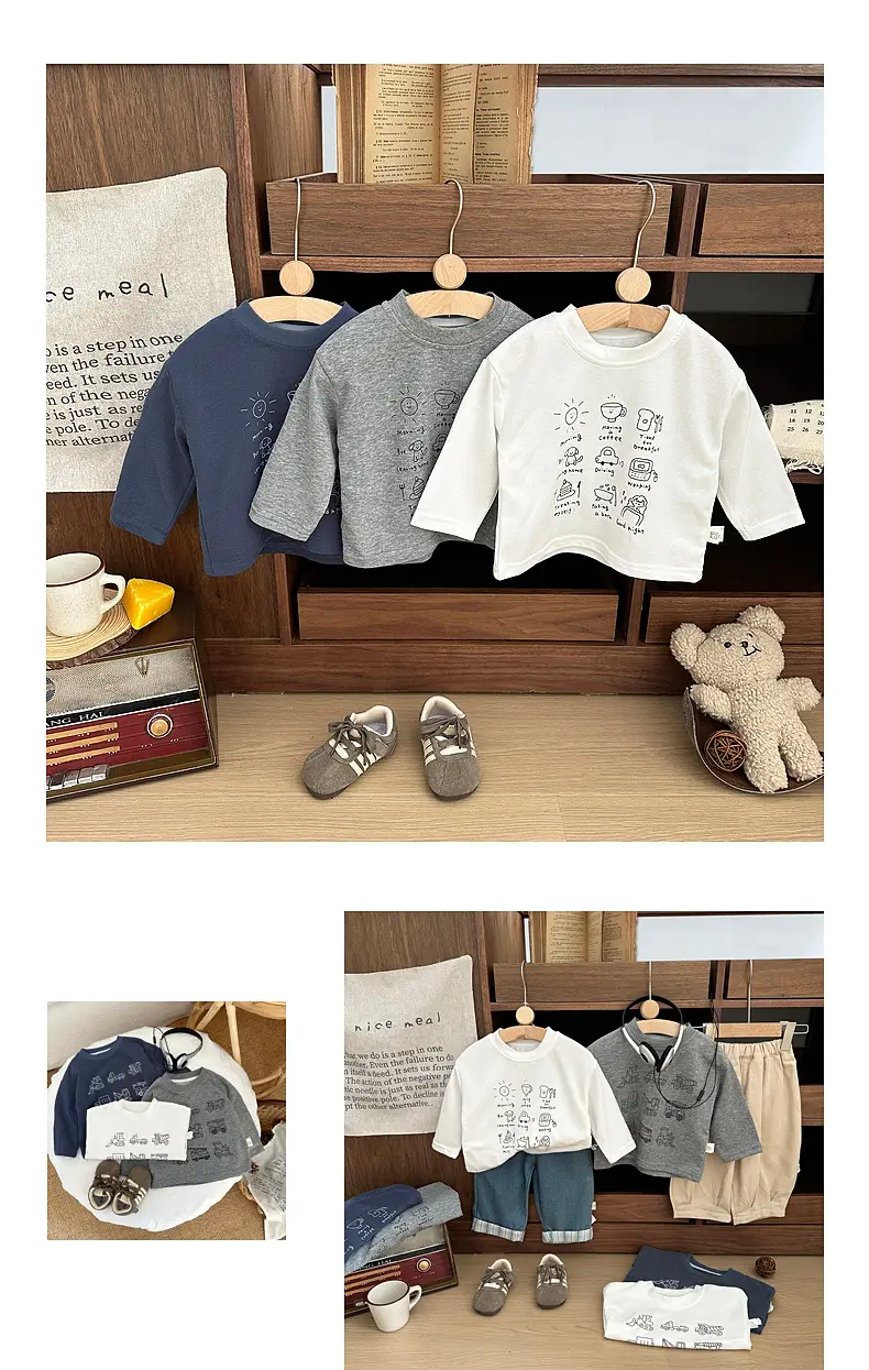 Baby's Cotton Long Sleeve T-shirt Cartoon Print Spring Autumn 2025 — feature 8