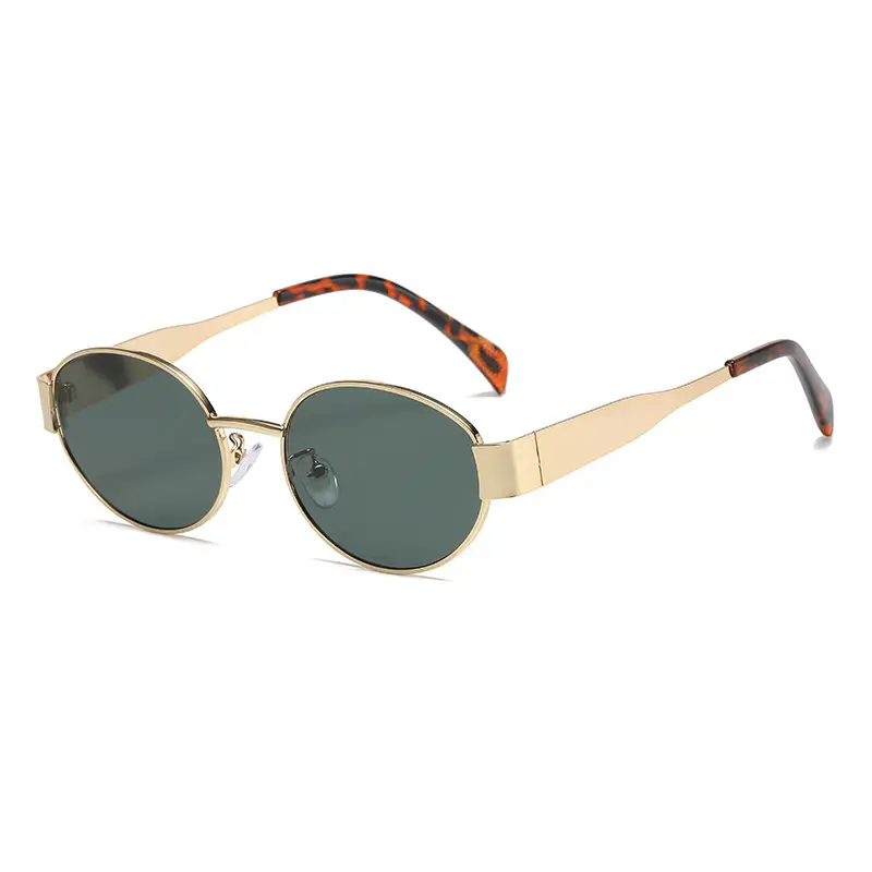 Women Metal Oval Sunglasses Retro Cross-Border Influencer Style