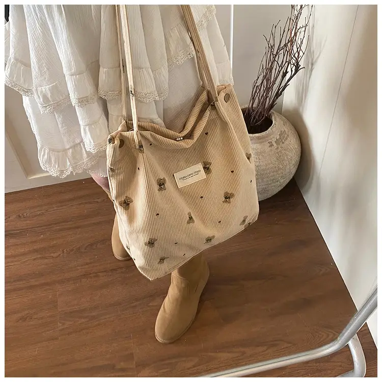 Women's Pink Embroidered Crossbody Bag Large Capacity — feature 15