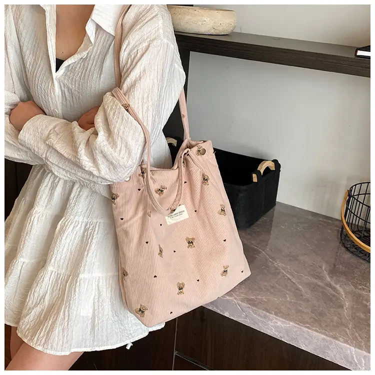 Women's Pink Embroidered Crossbody Bag Large Capacity — feature 17