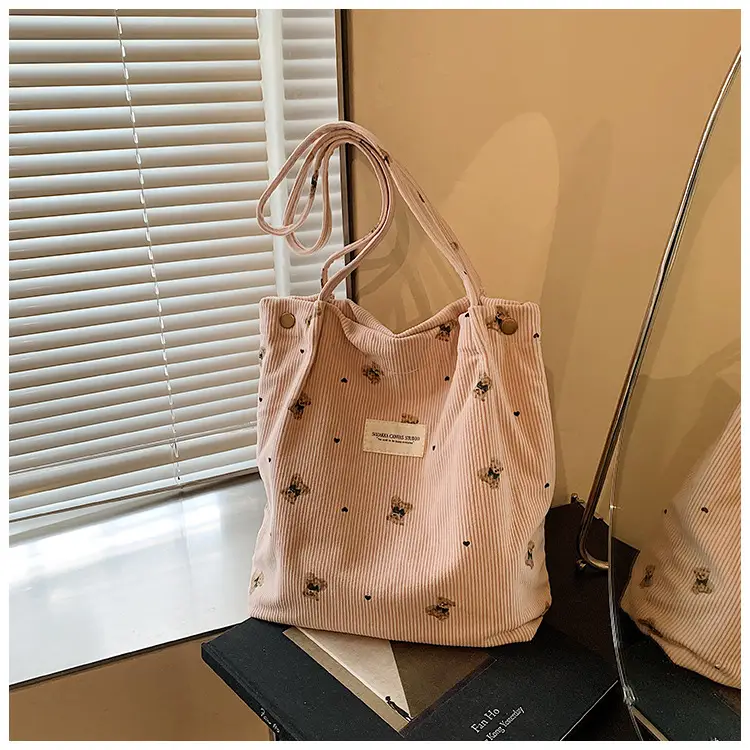 Women's Pink Embroidered Crossbody Bag Large Capacity — feature 9
