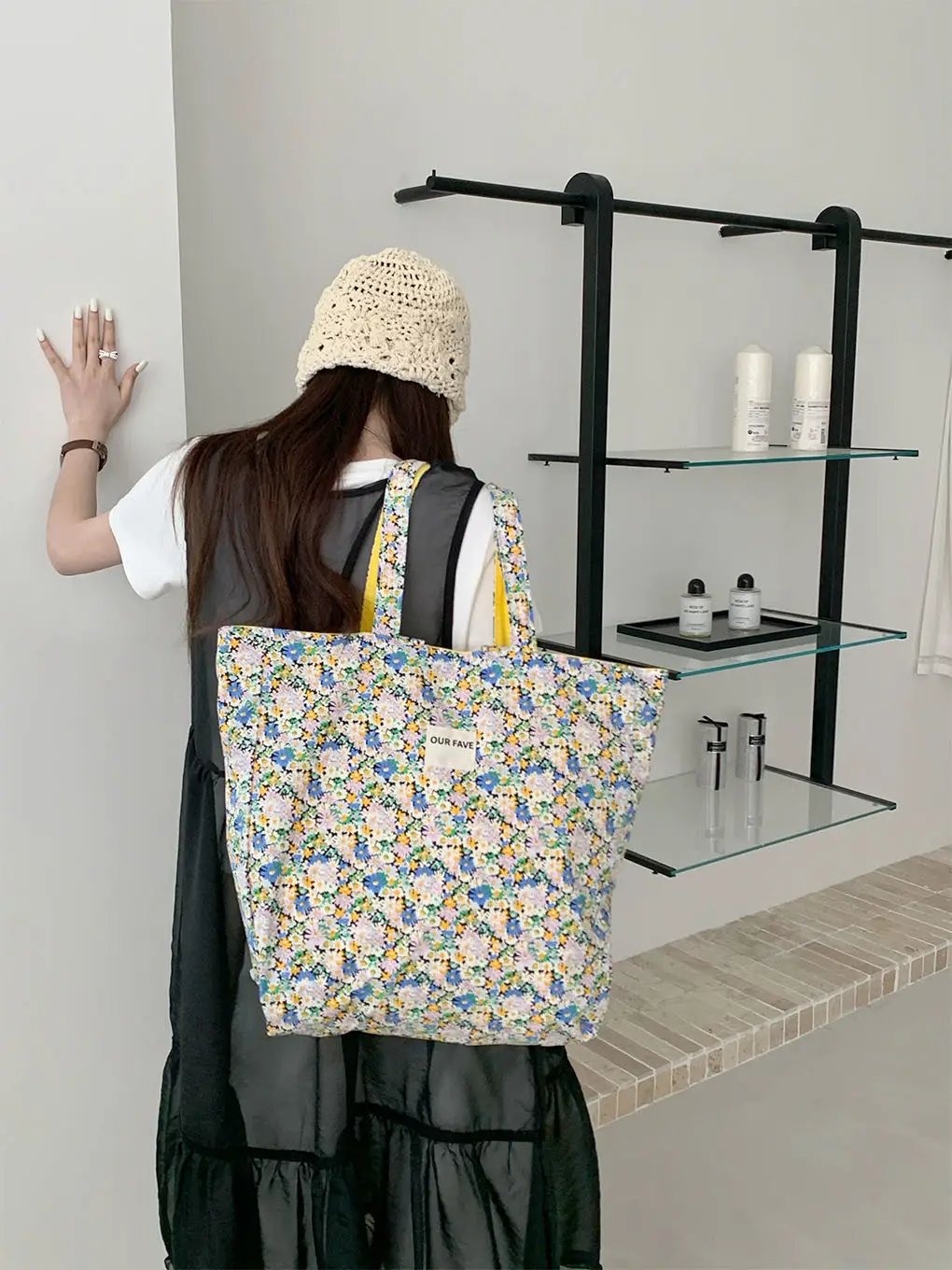 2025 Floral Canvas Commuter Bag Large Capacity Korean Style — feature 12