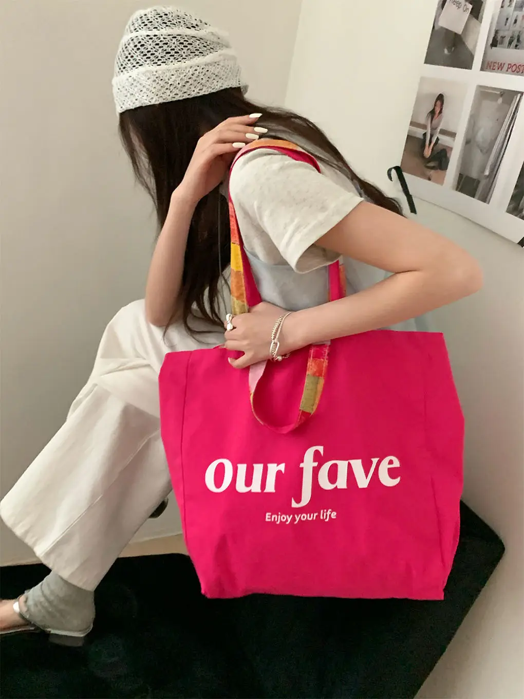 2025 Floral Canvas Commuter Bag Large Capacity Korean Style — feature 14