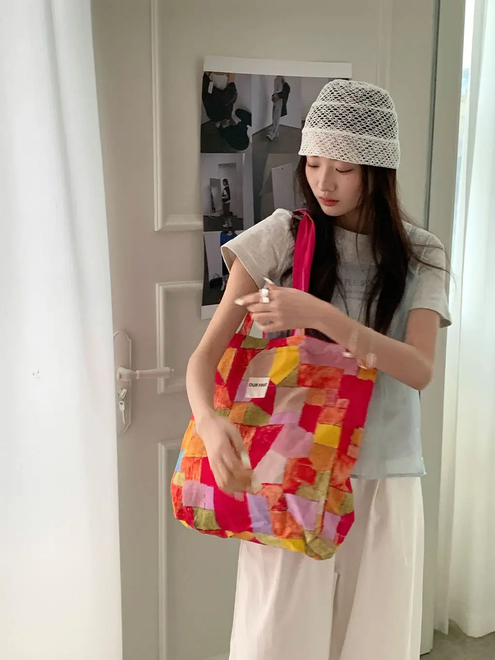 2025 Floral Canvas Commuter Bag Large Capacity Korean Style — feature 19