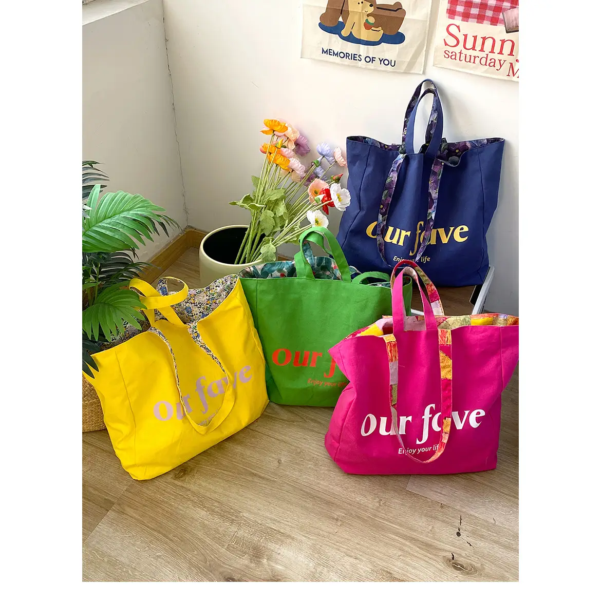 2025 Floral Canvas Commuter Bag Large Capacity Korean Style — feature 2