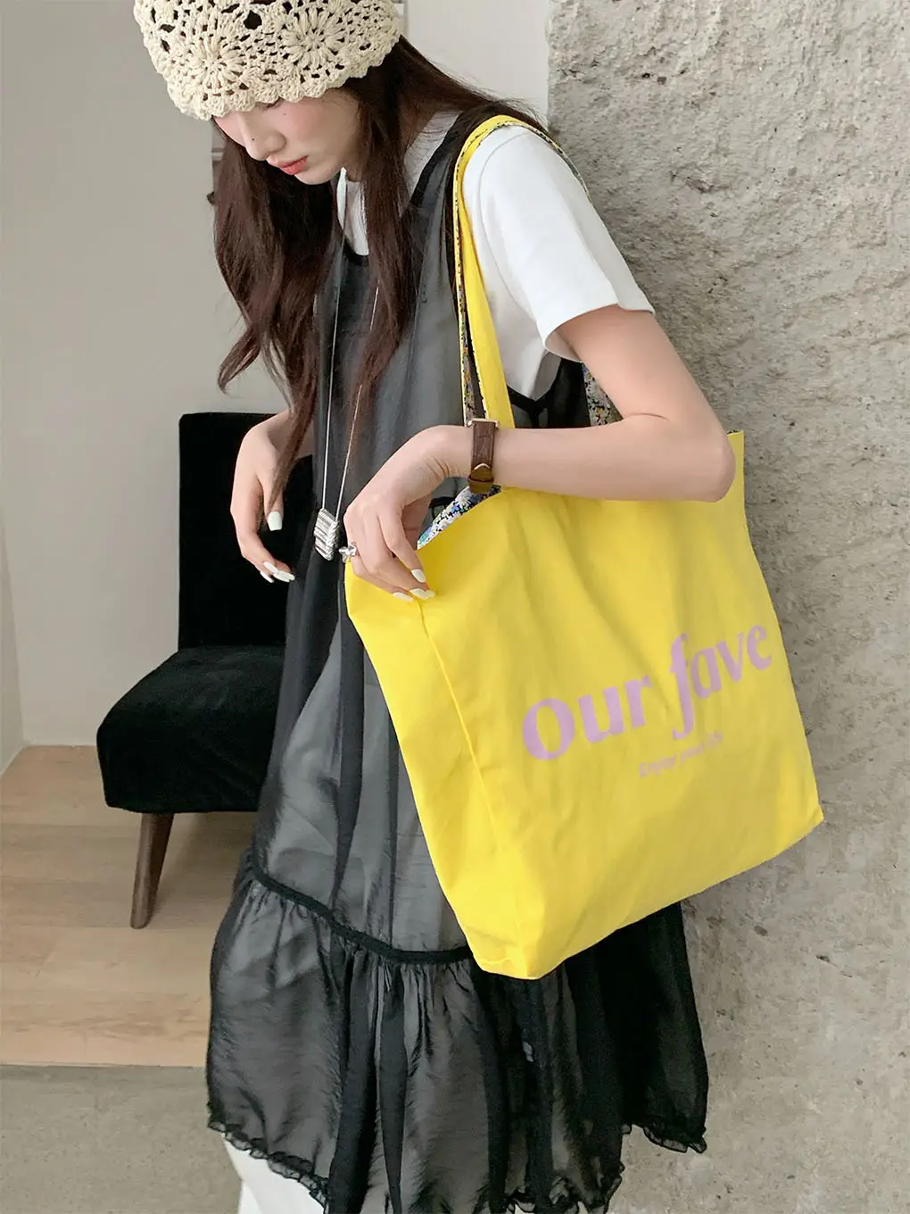 2025 Floral Canvas Commuter Bag Large Capacity Korean Style — feature 7