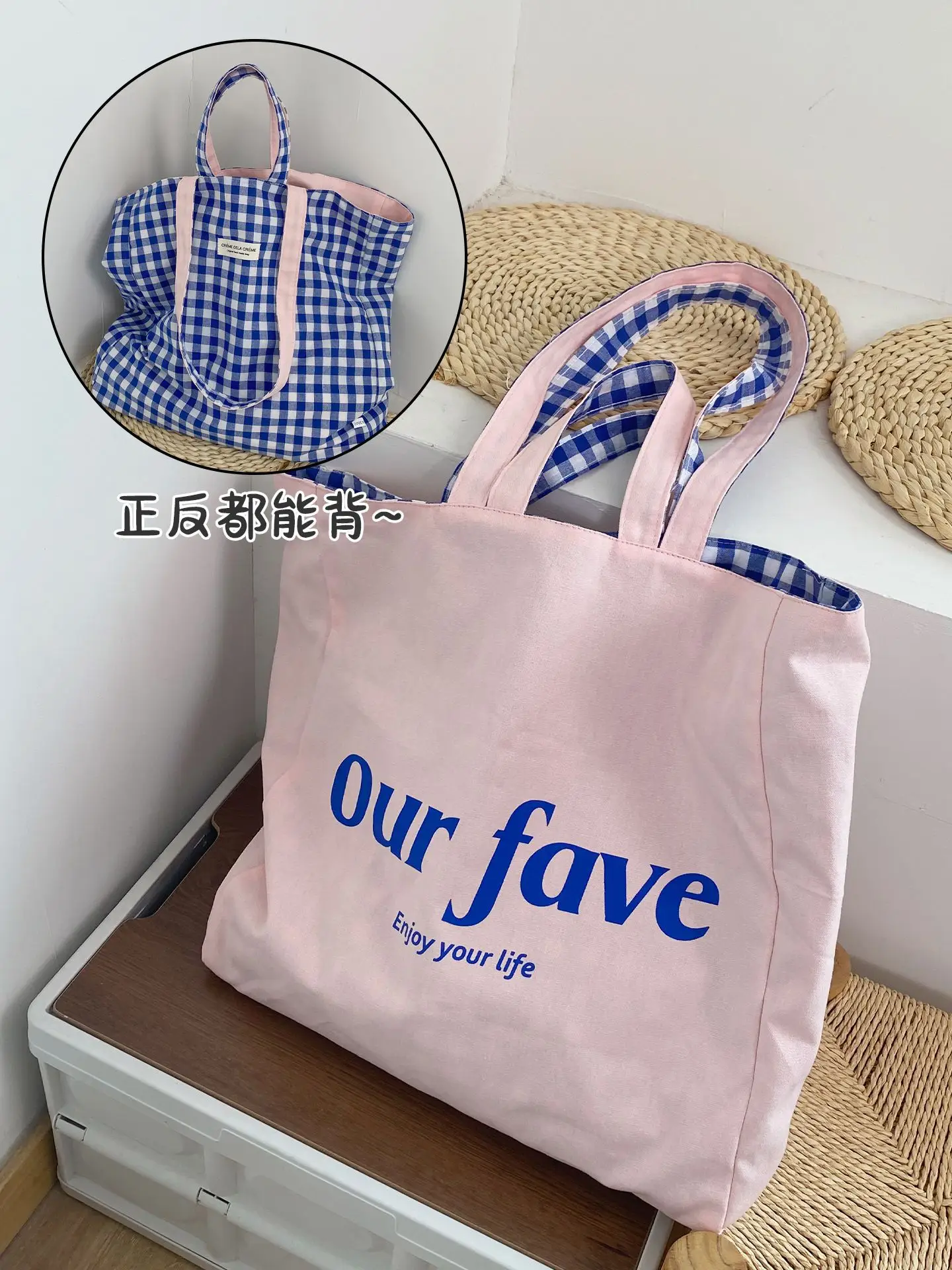 2025 Floral Canvas Commuter Bag Large Capacity Korean Style - Image 2