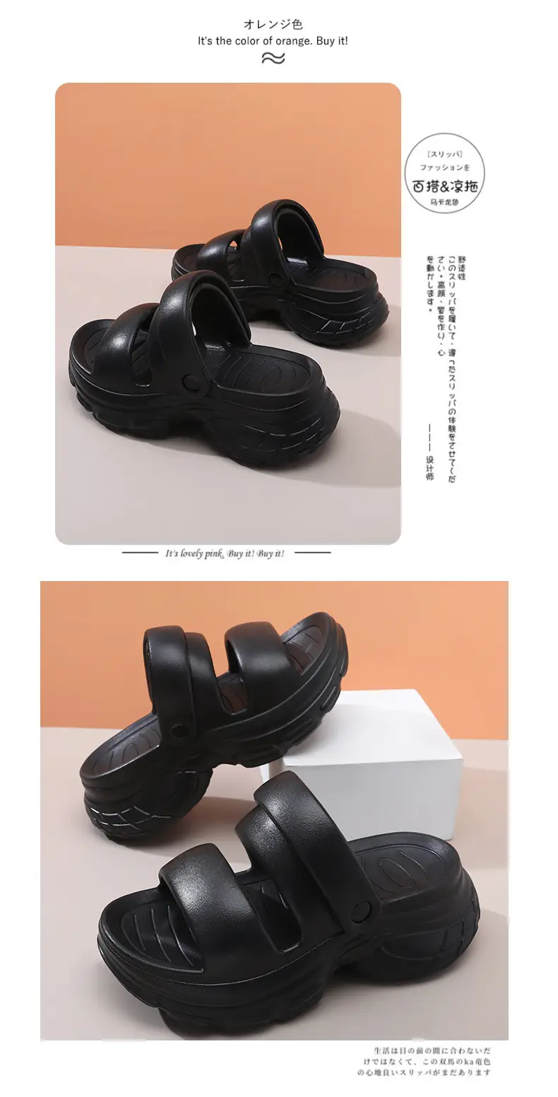Thick-soled slippers women's summer outdoor wear non-slip breathable slippers platform cake bottom wear-resistant EVA non-stinky feet beach sandals — feature 13