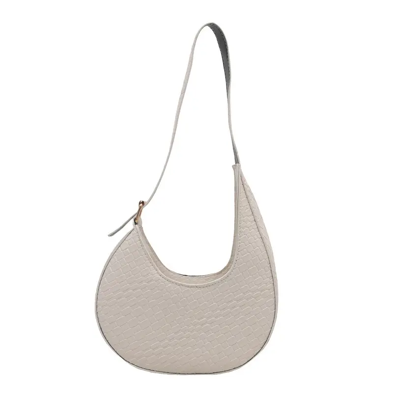 Maroon Retro Woven Crescent Shoulder Bag Women 2025 - Image 5