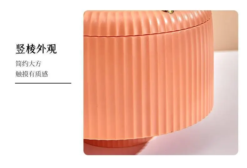 Blue Rotating Makeup Brush Storage Tube for Desk — feature 12