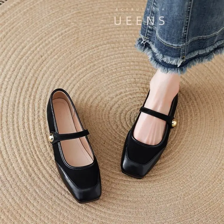 French Style Mary Jane Shoes Women's Flat 2025 Spring New Style Shoes Elegant Red Dress All-match Late and Late Shoes — feature 1