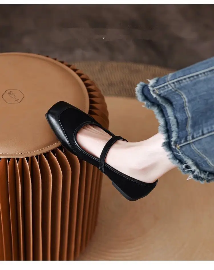 French Style Mary Jane Shoes Women's Flat 2025 Spring New Style Shoes Elegant Red Dress All-match Late and Late Shoes — feature 10