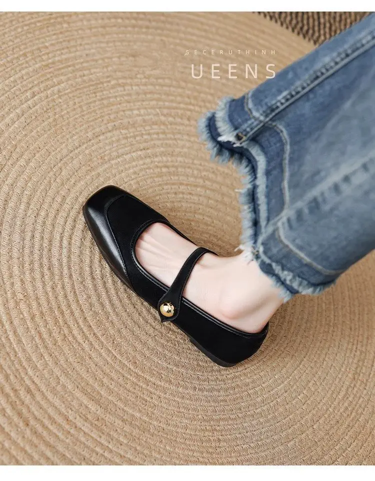 French Style Mary Jane Shoes Women's Flat 2025 Spring New Style Shoes Elegant Red Dress All-match Late and Late Shoes — feature 11