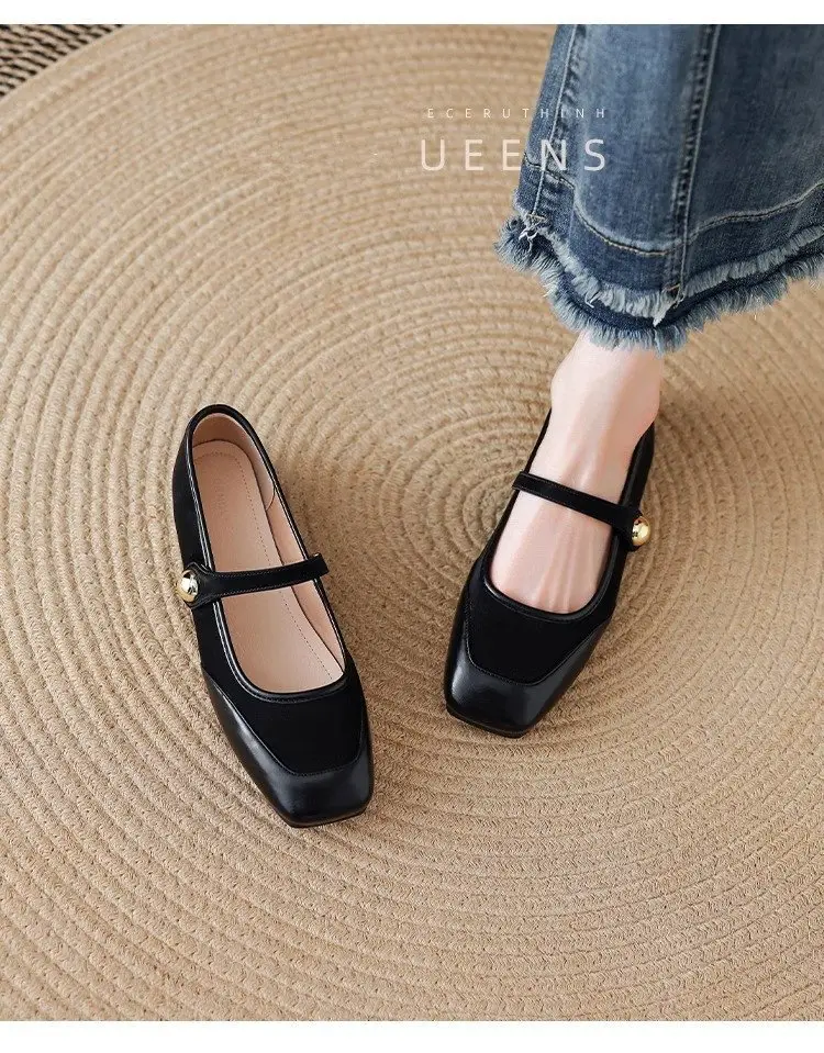 French Style Mary Jane Shoes Women's Flat 2025 Spring New Style Shoes Elegant Red Dress All-match Late and Late Shoes — feature 12