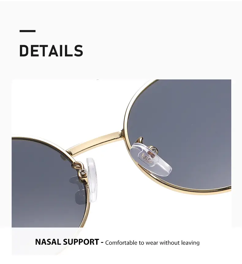 Retro Metal Oval Sunglasses for Girls — feature 8