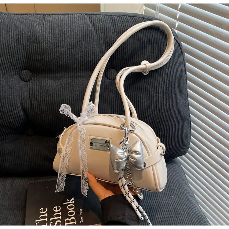 Red Korean Women's Shoulder Bag with Bow Decor — feature 29