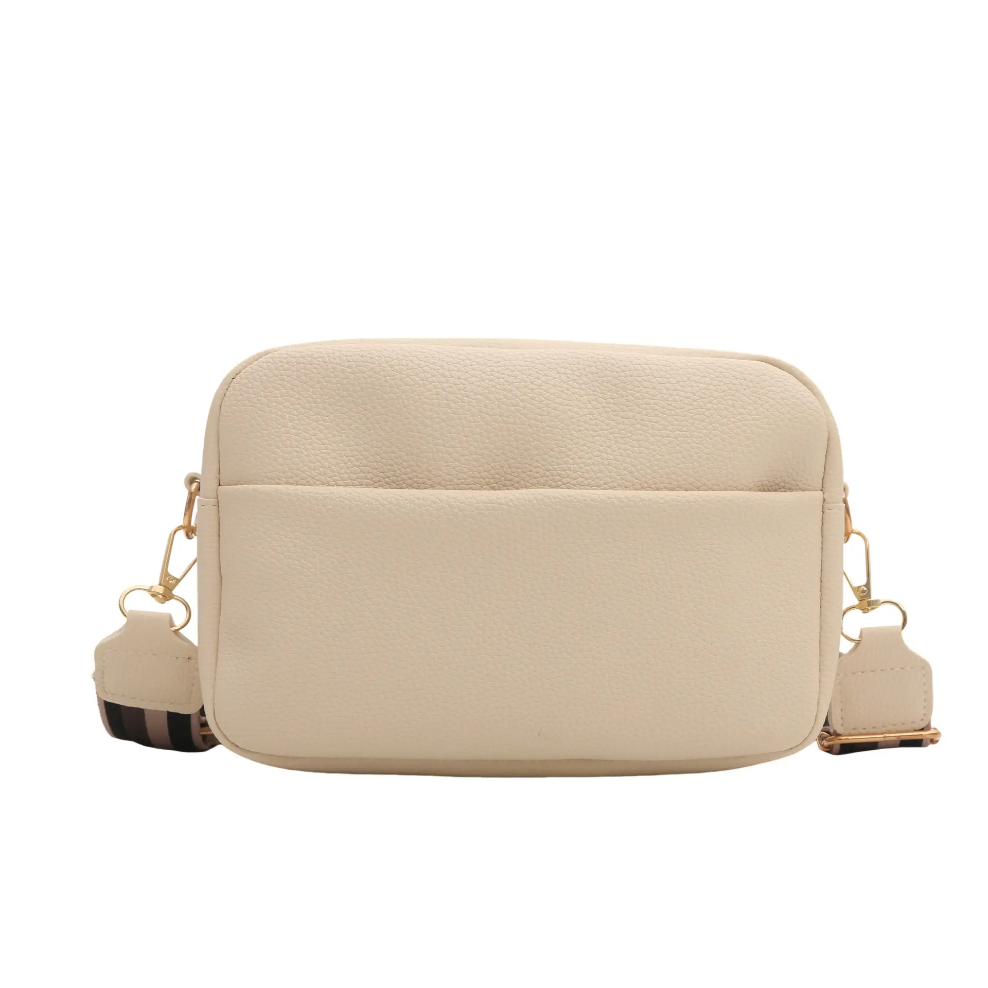Women's White Square Messenger Bag with Wide Strap - Image 2