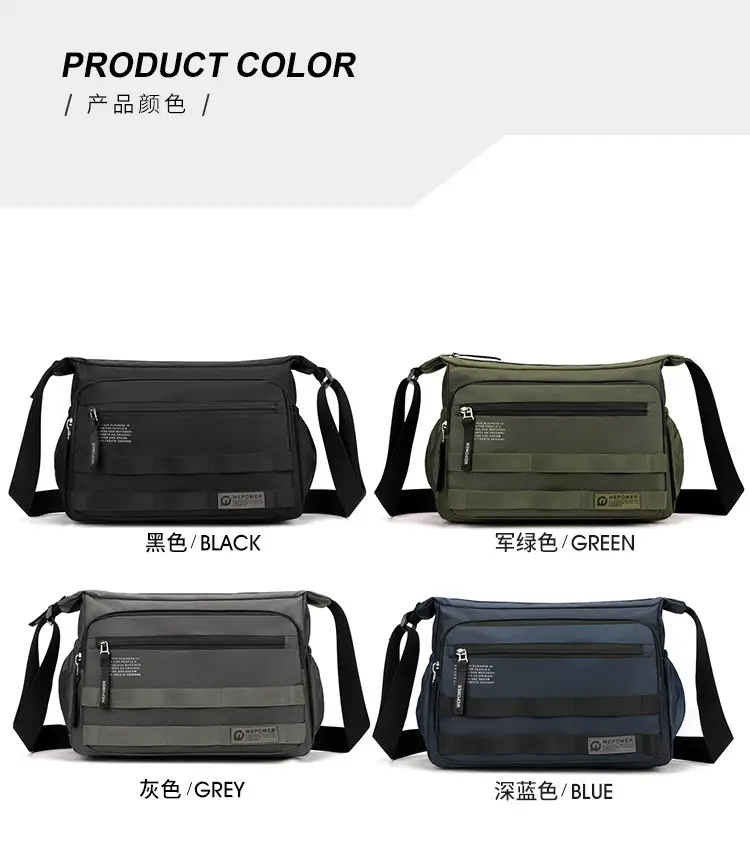 New Men's Water-Repellent Shoulder Bag Black — feature 17