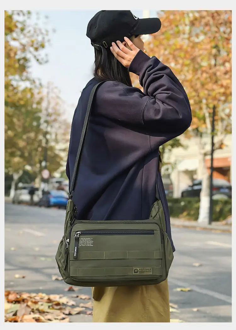 New Men's Water-Repellent Shoulder Bag Black — feature 19
