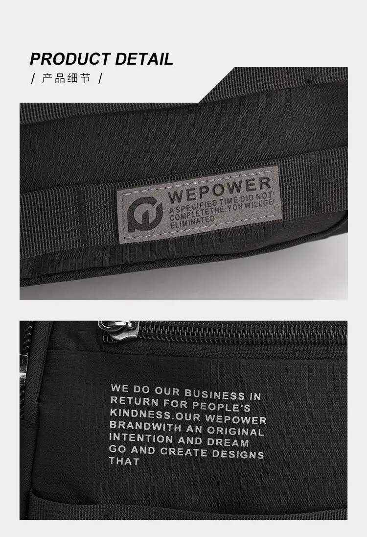 New Men's Water-Repellent Shoulder Bag Black — feature 22