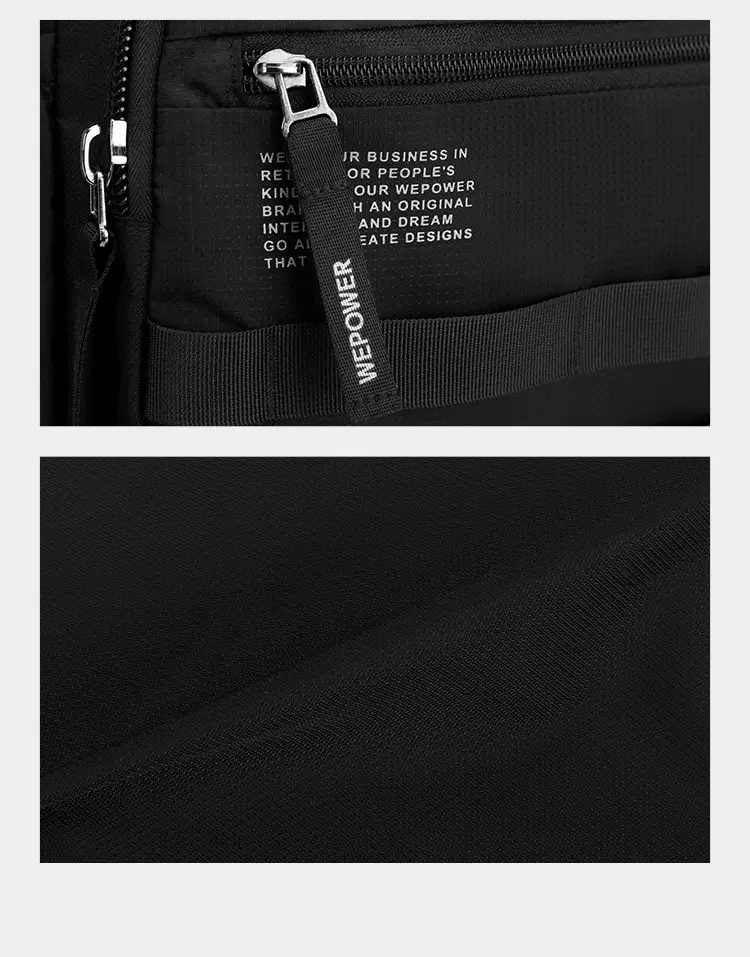 New Men's Water-Repellent Shoulder Bag Black — feature 24