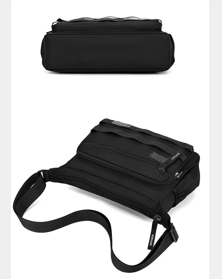 New Men's Water-Repellent Shoulder Bag Black — feature 27