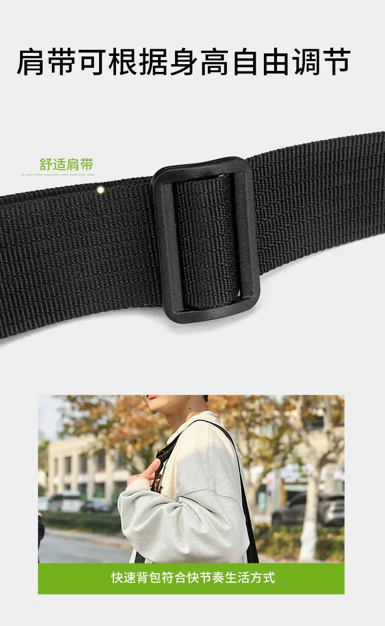 New Men's Water-Repellent Shoulder Bag Black — feature 8