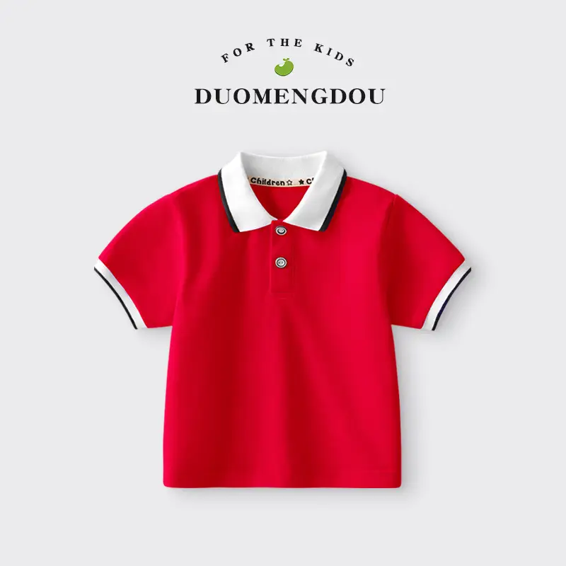 Boy's White Polo Shirt Summer New Kids Short Sleeve