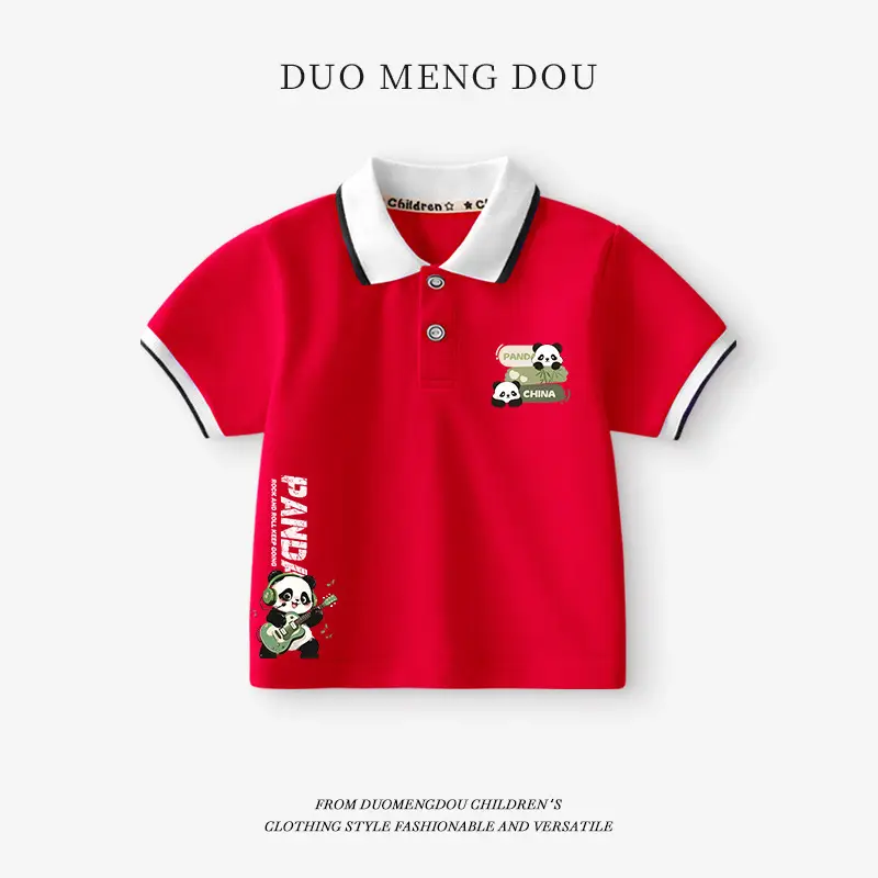 Boy's White Polo Shirt Summer New Kids Short Sleeve
