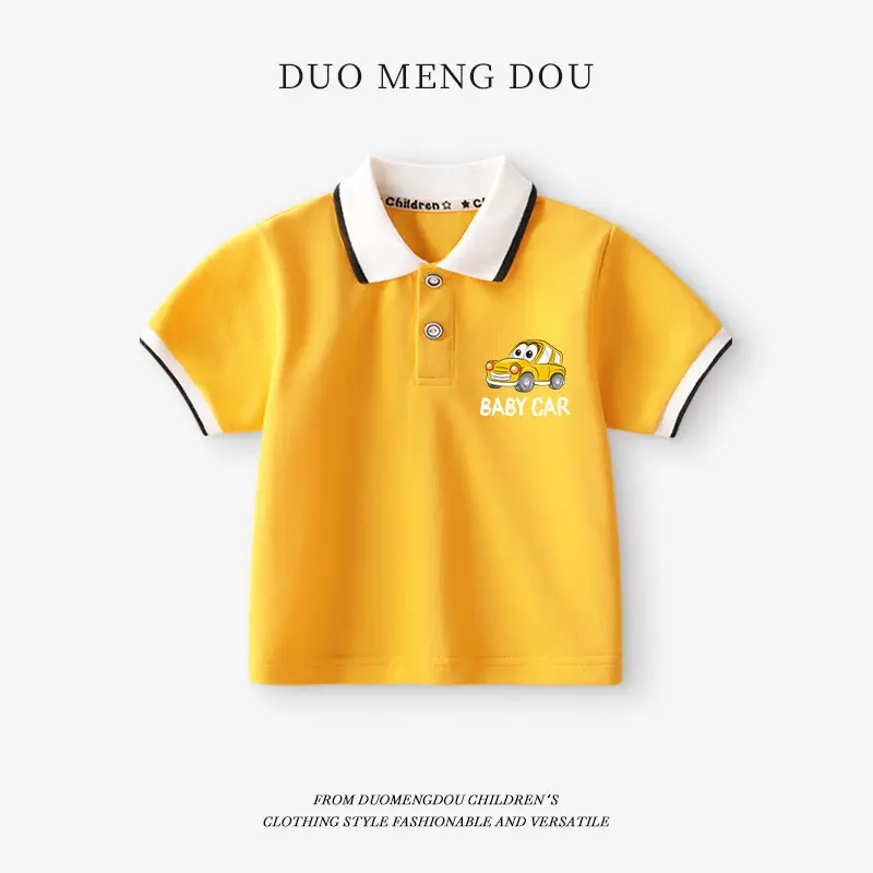 Boy's White Polo Shirt Summer New Kids Short Sleeve