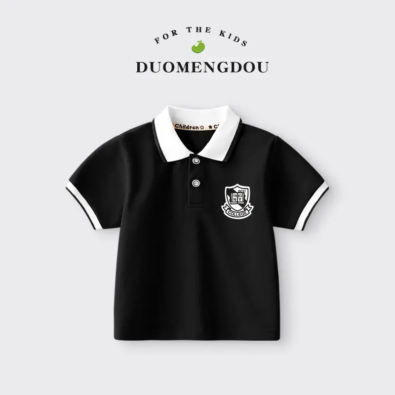 Boy's White Polo Shirt Summer New Kids Short Sleeve