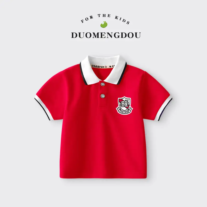 Boy's White Polo Shirt Summer New Kids Short Sleeve