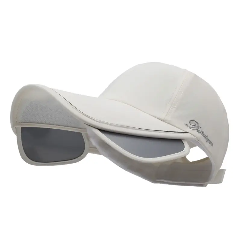 White Sunscreen Baseball Cap for Kids Full Face Coverage - Image 2