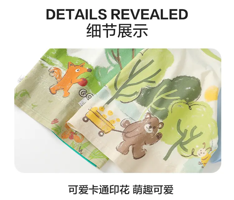 Boy Cotton T-Shirt Summer Bear Print 100% Cotton — feature 15