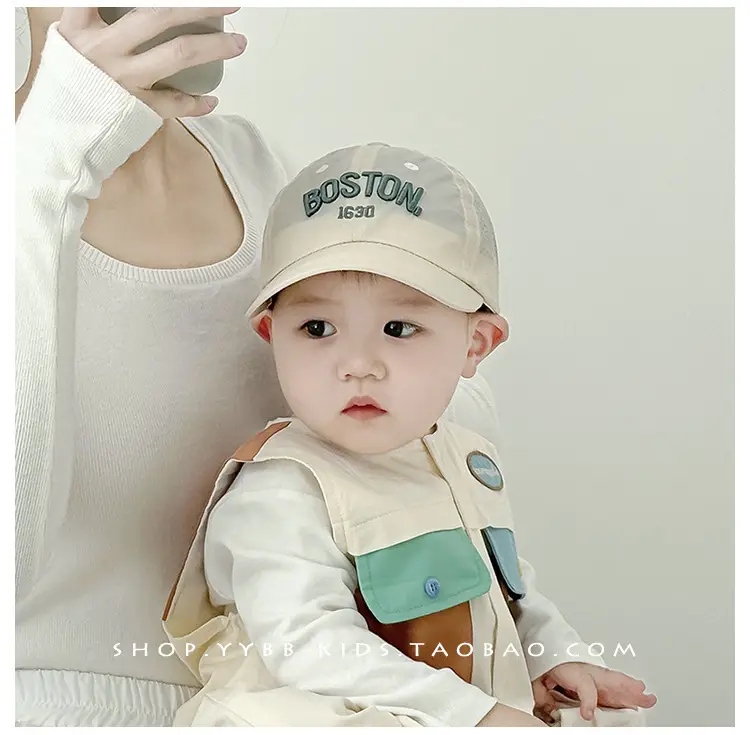 Green Boston Headband Cap for Kids Spring Autumn — feature 1