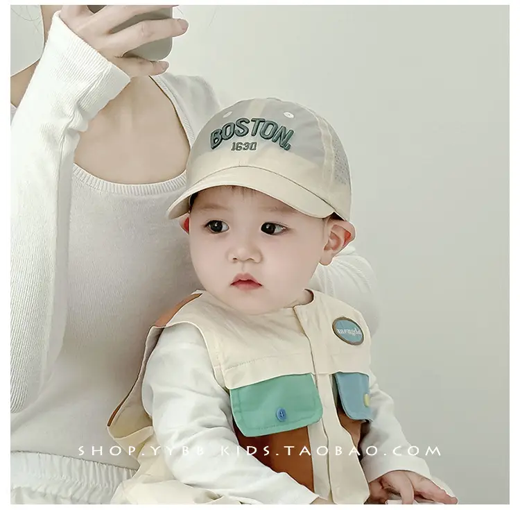 Green Boston Headband Cap for Kids Spring Autumn — feature 2