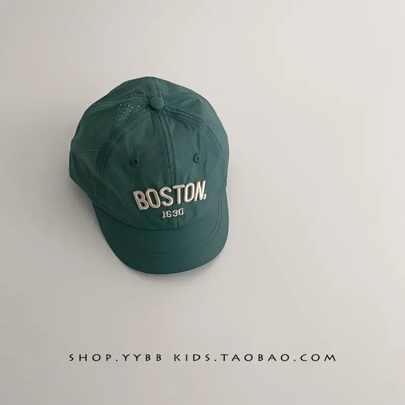 Green Boston Headband Cap for Kids Spring Autumn - Image 5