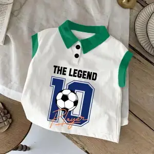 Summer Sleeveless T-Shirt for Boys Cotton White Hello Bunny