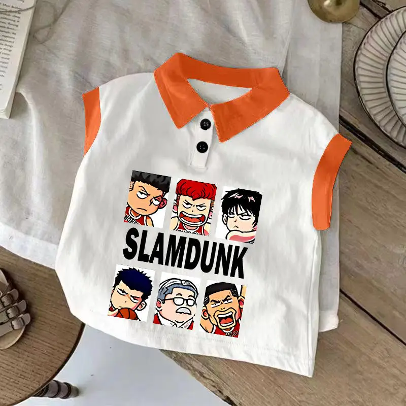Summer Sleeveless T-Shirt for Boys Cotton White Hello Bunny